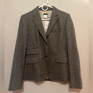 NWT J. Crew Herringbone Blazer Sz 8 - Brown/Tan/Grey